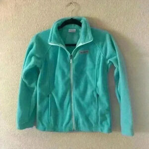 Columbia fleece sz L back to school comfy cozy hiking camping outdoor mint green